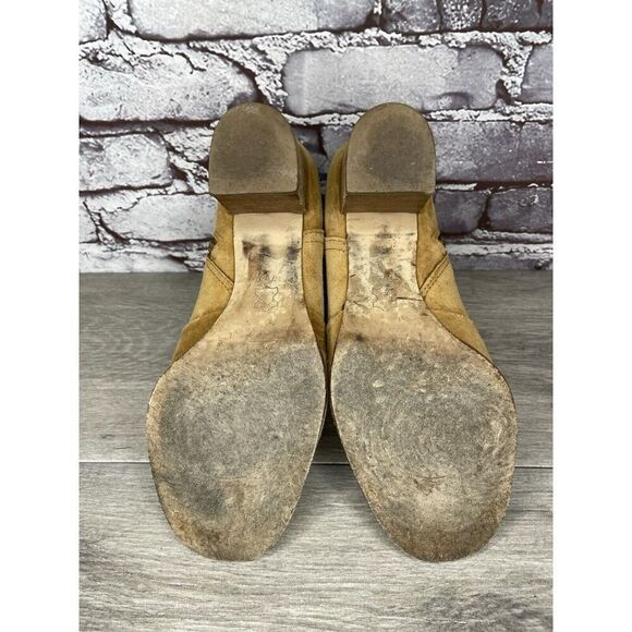 Tory Burch Tan Suede Leather Side Zipper High Heel Booties Women Sz 7.5M US/38EU - Picture 8 of 16